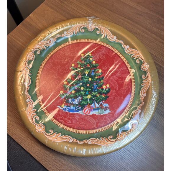 Vintage DesignWare Christmas Morning Paper Plates 10.5” 10 Ct Sealed Holiday - Picture 1 of 5